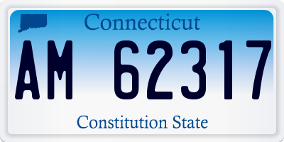 CT license plate AM62317