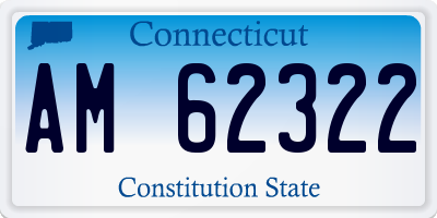 CT license plate AM62322