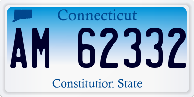 CT license plate AM62332