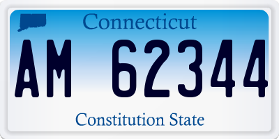 CT license plate AM62344
