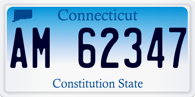 CT license plate AM62347