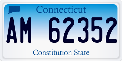 CT license plate AM62352