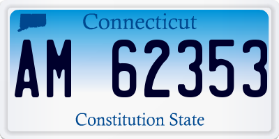 CT license plate AM62353