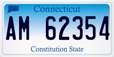 CT license plate AM62354