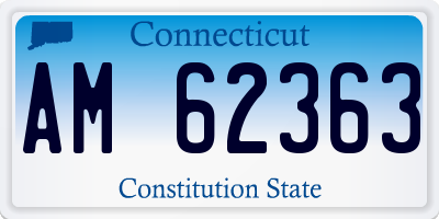 CT license plate AM62363