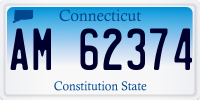 CT license plate AM62374