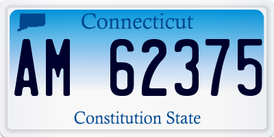 CT license plate AM62375