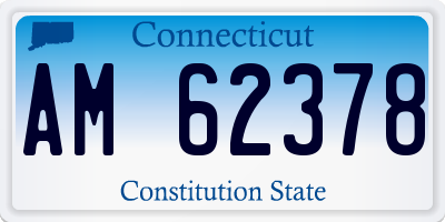 CT license plate AM62378