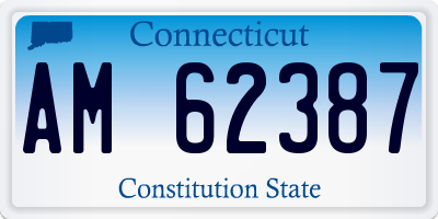CT license plate AM62387