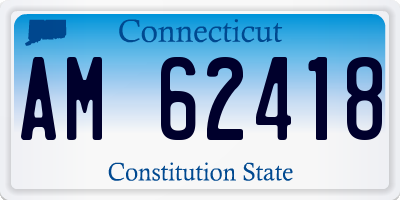CT license plate AM62418