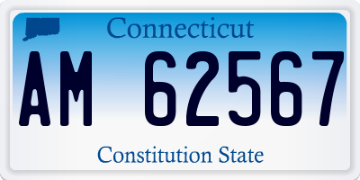 CT license plate AM62567