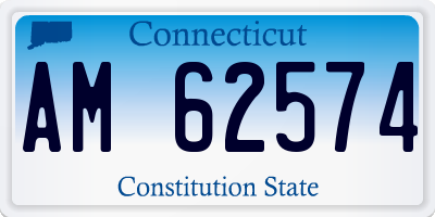 CT license plate AM62574