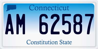 CT license plate AM62587