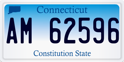 CT license plate AM62596