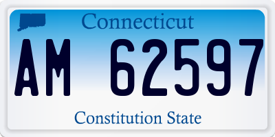 CT license plate AM62597