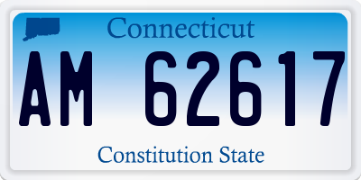 CT license plate AM62617