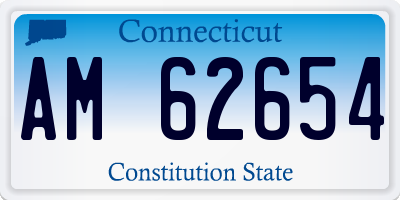 CT license plate AM62654