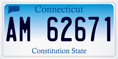 CT license plate AM62671