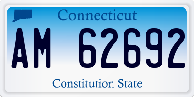 CT license plate AM62692
