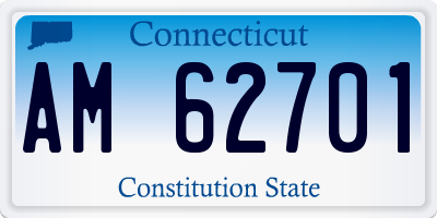 CT license plate AM62701