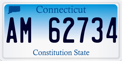 CT license plate AM62734