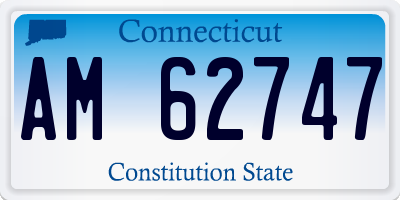 CT license plate AM62747