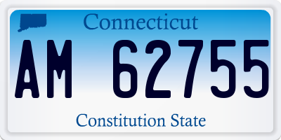 CT license plate AM62755