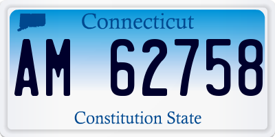 CT license plate AM62758
