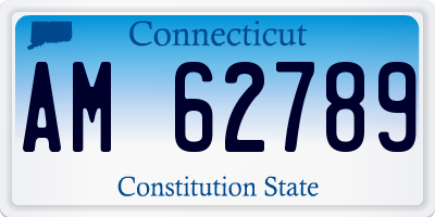 CT license plate AM62789