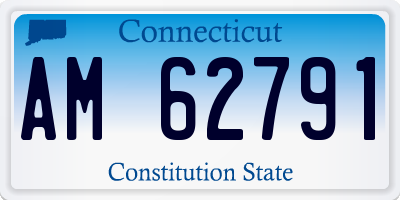 CT license plate AM62791