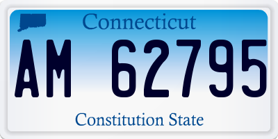 CT license plate AM62795