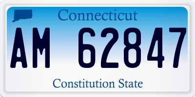 CT license plate AM62847