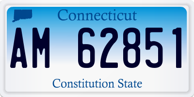CT license plate AM62851