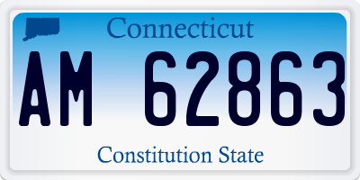 CT license plate AM62863