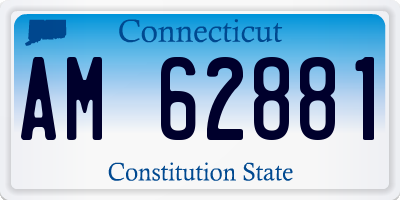 CT license plate AM62881
