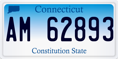 CT license plate AM62893
