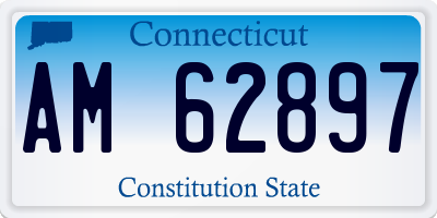 CT license plate AM62897
