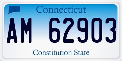 CT license plate AM62903