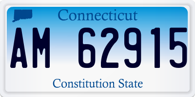 CT license plate AM62915