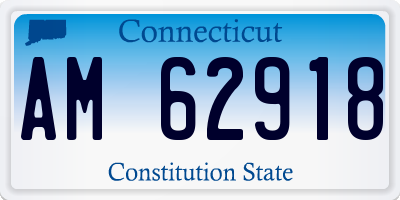 CT license plate AM62918