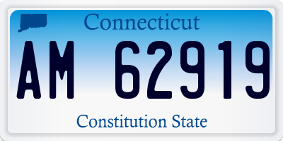 CT license plate AM62919
