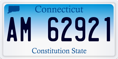 CT license plate AM62921