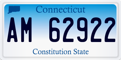 CT license plate AM62922