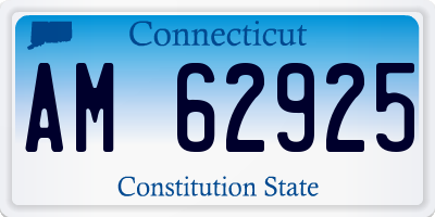CT license plate AM62925