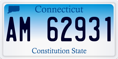 CT license plate AM62931