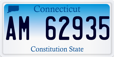 CT license plate AM62935
