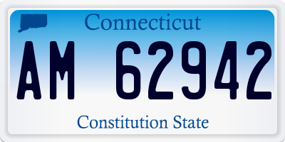 CT license plate AM62942