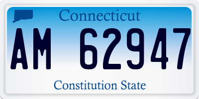 CT license plate AM62947