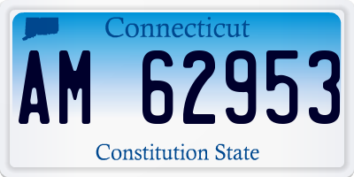 CT license plate AM62953