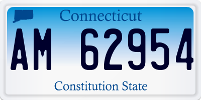 CT license plate AM62954
